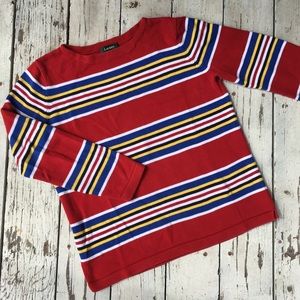 Ralph Lauren Women Striped Knit Sweater LONGSLEEVE